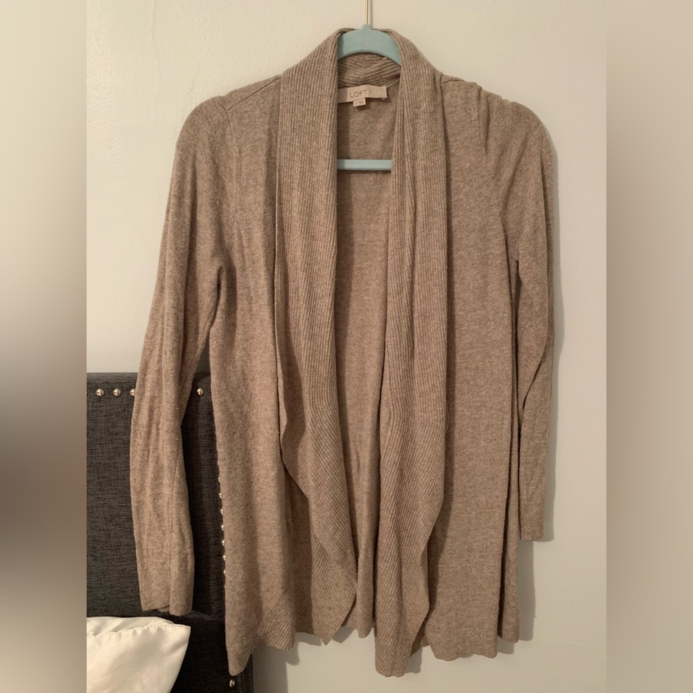 LOFT small beige cardigan. Thick and great quality- like new